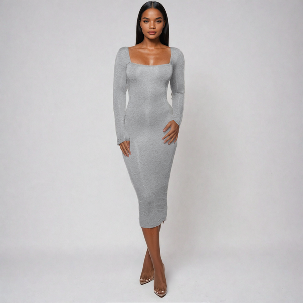 Elara Bodycon Dress - Grey